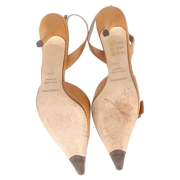 Sergio Rossi Buckle Slingback Pumps in Brown Leather - Picture 6 of 6